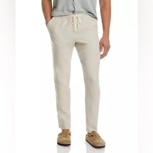 Alex Crane Bo Linen Regular Fit Drawstring Pants in Bone NWT